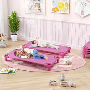Pack of 6 Stackable Daycare Cots for Kids, 51" x 23" Preschool Nap Mat Toddler Sleeping Cot with Easy Lift Corner, Space-Saving for Classroom