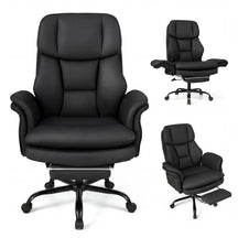 Ergonomic Cross Legged Office Chair, Big & Tall Executive Chair w/Retractable Footrest & 5-Level Adjustable Armrests
