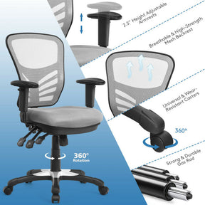 Ergonomic Mesh Office Chair Recliner Computer Desk Chair with Adjustable Armrests and Back Height