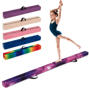 8 FT Folding Balance Beam, Extra Firm Floor Gymnastics Equipment for Professional Home Training