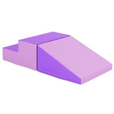 2-Piece Baby Soft Foam Block Playset Toddlers Step and Slide Climber Indoor Active Play