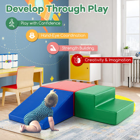 4-Piece Soft Toddler Corner Climbing Sliding Blocks