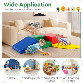 4-Piece Soft Toddler Corner Climbing Sliding Blocks