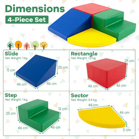 4-Piece Soft Toddler Corner Climbing Sliding Blocks