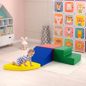 4-Piece Soft Toddler Corner Climbing Sliding Blocks