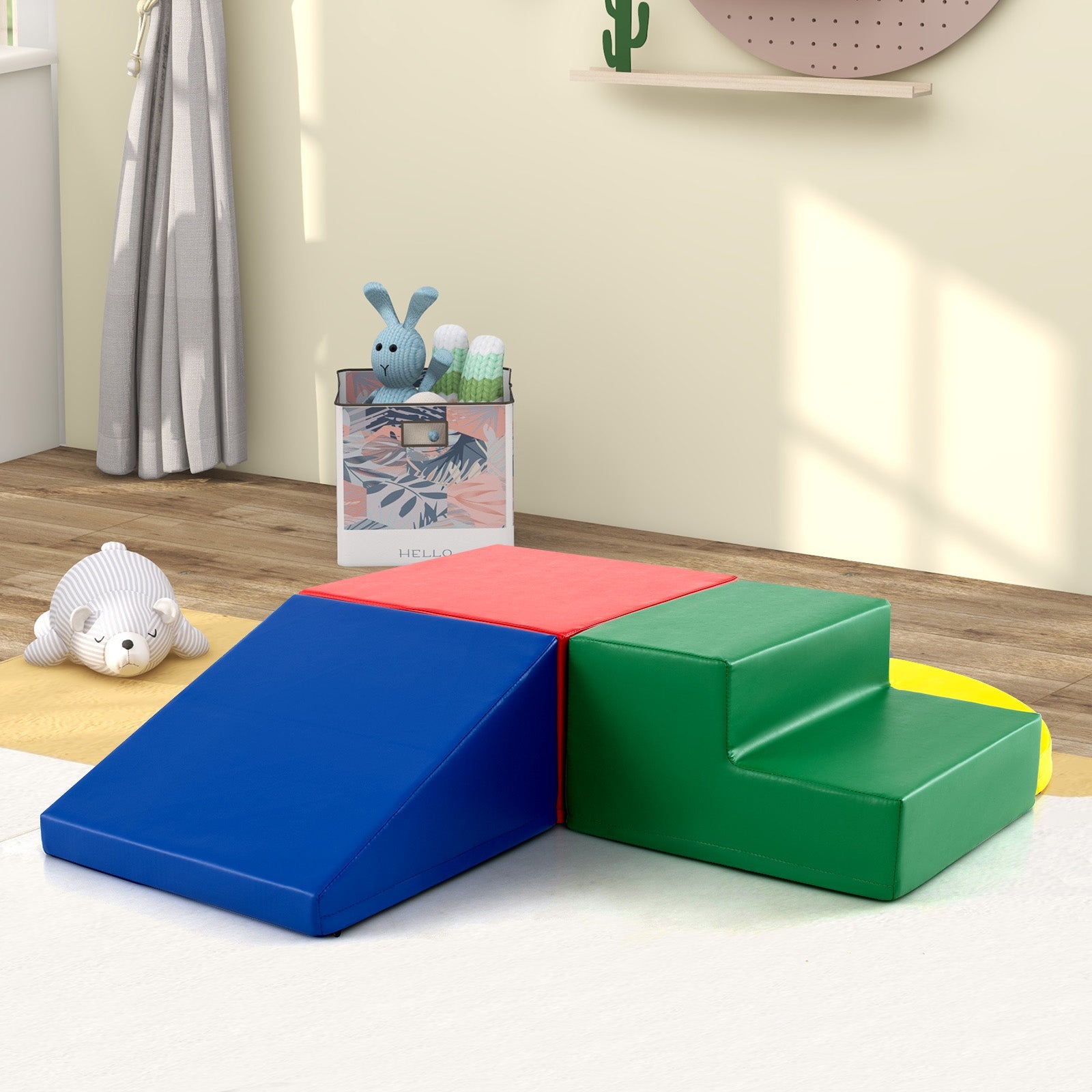 4-Piece Soft Toddler Corner Climbing Sliding Blocks