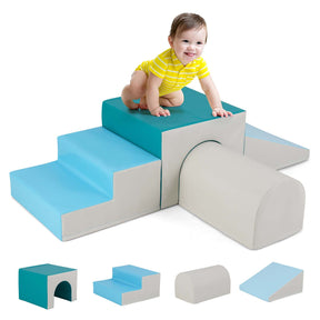 BABY JOY 4-Piece Kids Climb and Crawl Foam Block Play Set, Toddler Soft Building Blocks