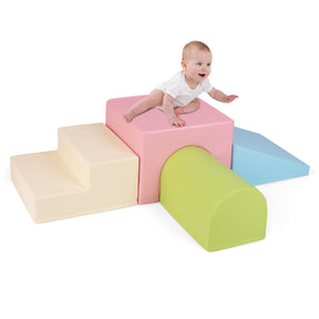 BABY JOY 4-Piece Kids Climb and Crawl Foam Block Play Set, Toddler Soft Building Blocks