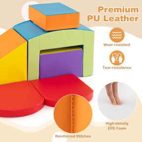 6 PCS Foam Climbing Blocks with Tunnel Stairs and Ramp for 12 Months+