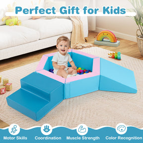 3-Piece Kids Climb and Crawl Activity Play Set w/Stair & 100 Colorful Ocean Balls