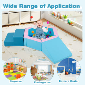 3-Piece Kids Climb and Crawl Activity Play Set w/Stair & 100 Colorful Ocean Balls