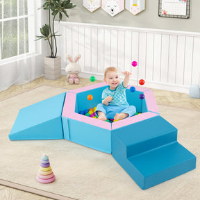 3-Piece Kids Climb and Crawl Activity Play Set w/Stair & 100 Colorful Ocean Balls