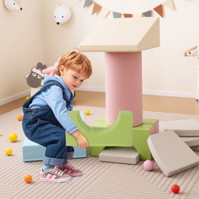 10-Piece  Soft Foam PU Leather Building Blocks Foam Climbing Toys for Toddlers