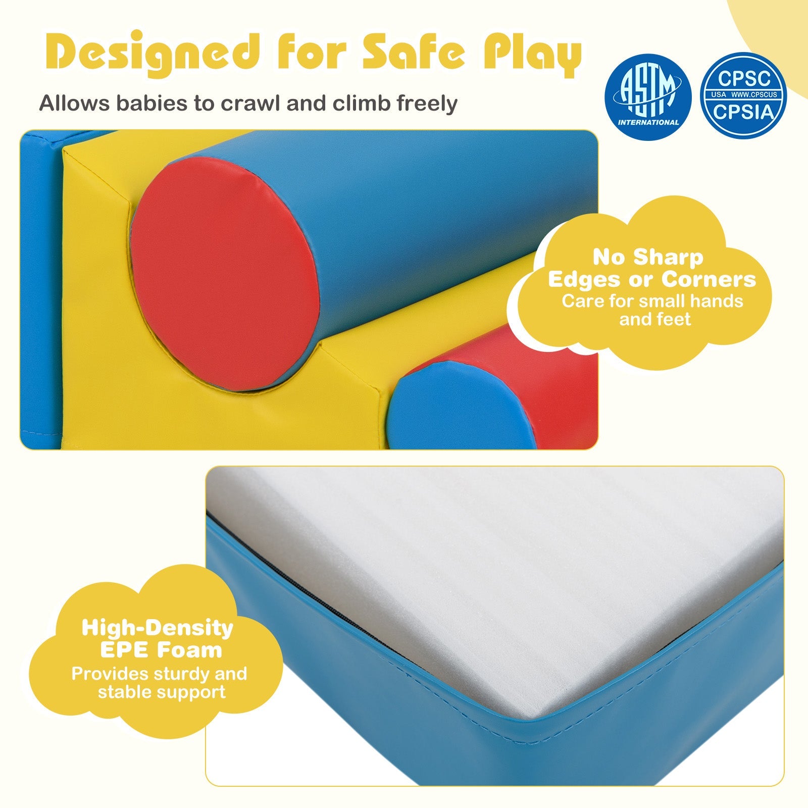 7 Pcs Foam Building Blocks Set for Kids, Creative Learning Toy Set for Toddlers
