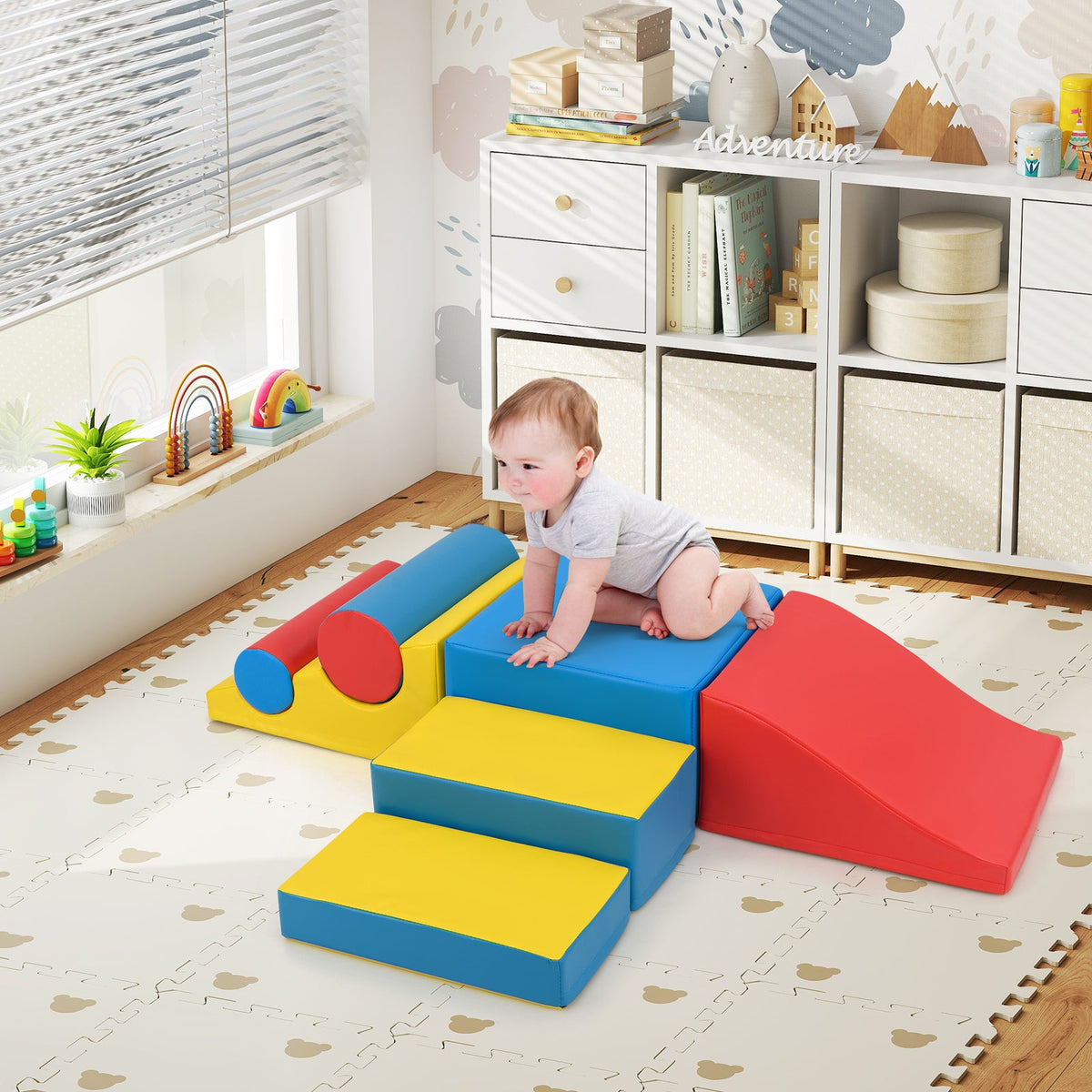 7 Pcs Foam Building Blocks Set for Kids, Creative Learning Toy Set for Toddlers
