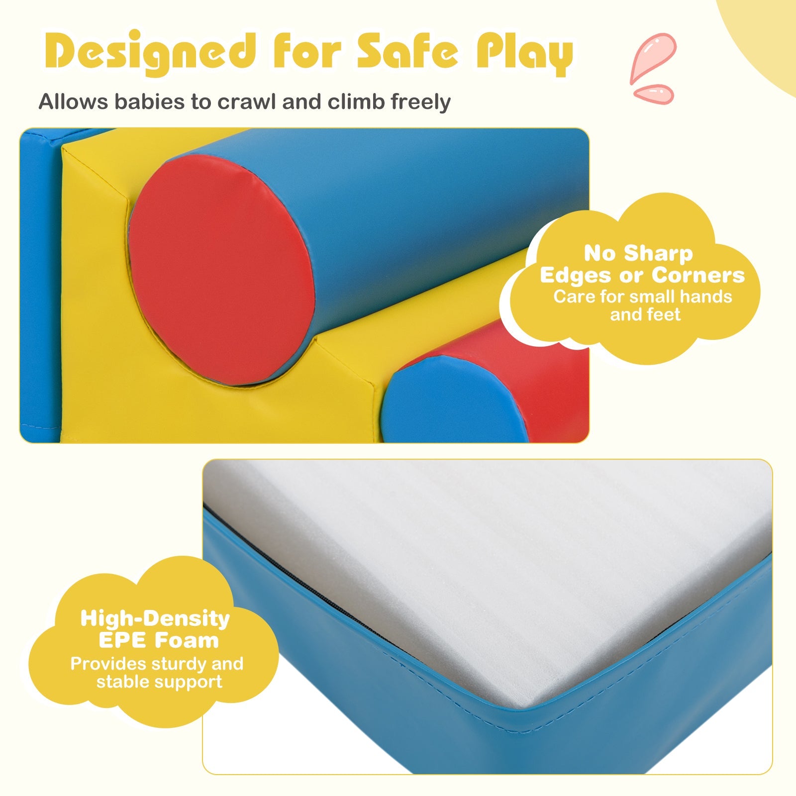 7 Pcs Foam Building Blocks Set for Kids, Creative Learning Toy Set for Toddlers