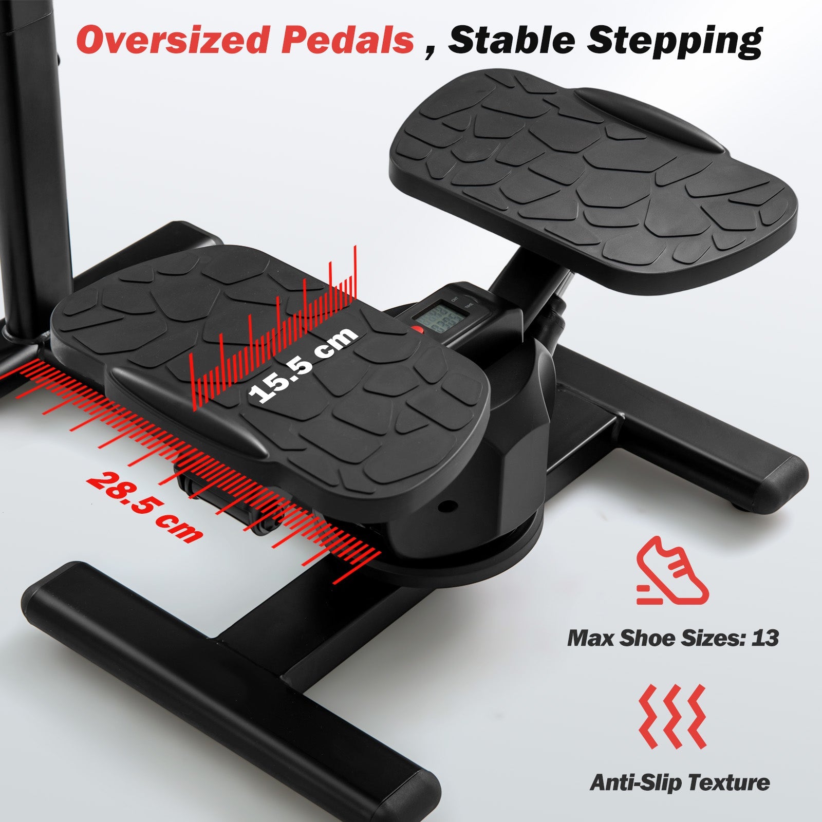 Steppers for Exercise, Twist Stair Stepper Workout Equipment w/Height-Adjustable Handlebar