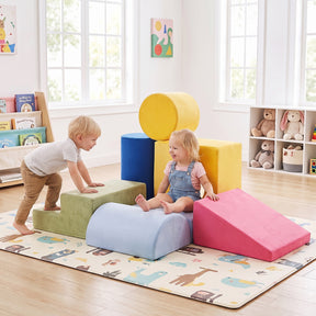 7-Piece Colorful Foam Climbing Blocks for Toddlers 1-3 Years Old