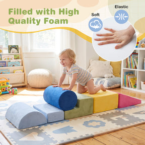 7-Piece Colorful Foam Climbing Blocks for Toddlers 1-3 Years Old