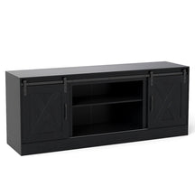 Farmhouse TV Stand for 70" TVs, Entertainment Center with Sliding Barn Doors & Adjustable Shelves