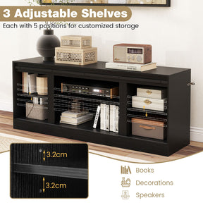 Farmhouse TV Stand for 70" TVs, Entertainment Center with Sliding Barn Doors & Adjustable Shelves