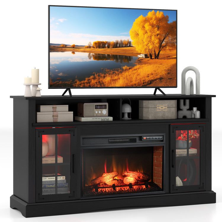 Fireplace TV Stand with Remote Controls and Thermostat for TVs Up to 50 Inch