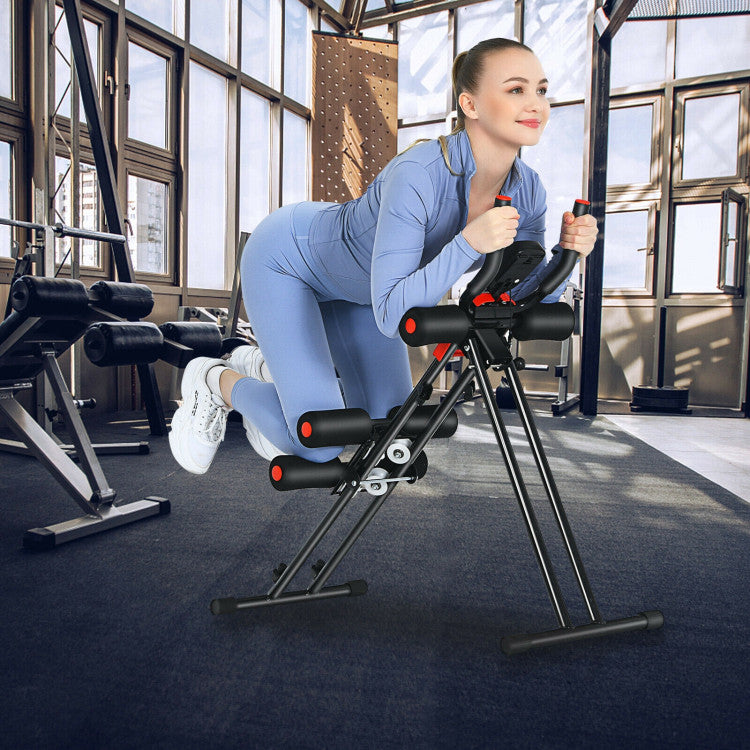 Foldable Abdominal Strength Trainer with 3 Adjustable Resistance and LCD Display