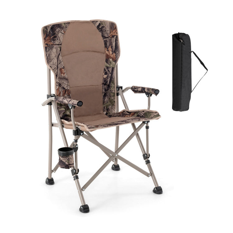 Foldable Camping Chair with 400 LBS Metal Frame and Anti-Slip Feet