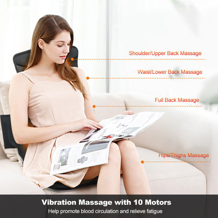 Foldable Full Body Massage Mat with 10 Vibration Motors and 3 Speeds