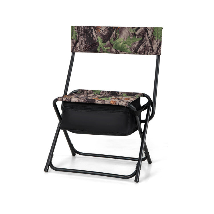 Foldable Patio Chair with Storage Pocket for Camping and Hiking
