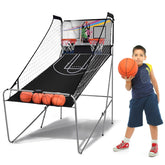 Indoor Foldable Basketball Arcade Game with 4 Balls and LED Scoring System for Adults Kids