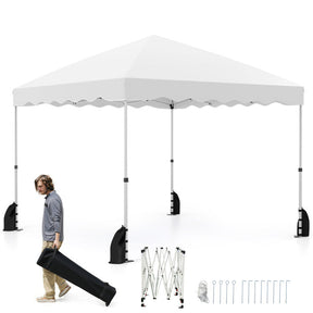 Foldable 10 X 10 Feet Pop up Canopy Tent with Wheeled Bag