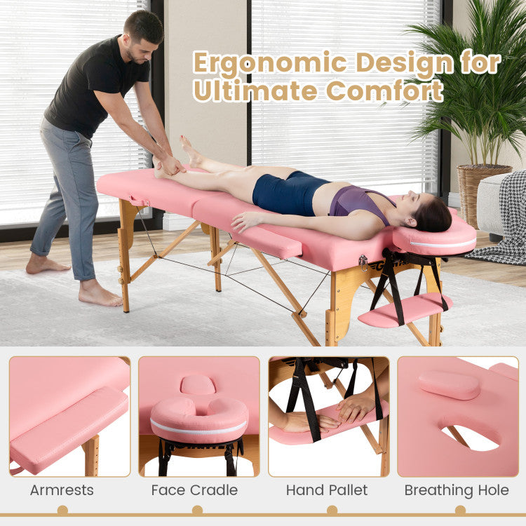 Foldable and Adjustable Facial Spa Bed with Carry Bag