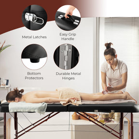 Folding Massage Table with 9 Adjustable Heights for Spa and Facial Care