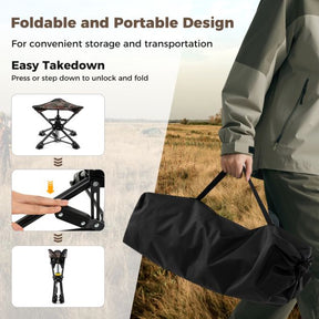 Folding Camping Stool 360° Swivel Hunting Chair