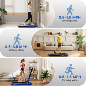 3-in-1 3HP Folding Treadmill with Smart Apps Remote Control and Speakers
