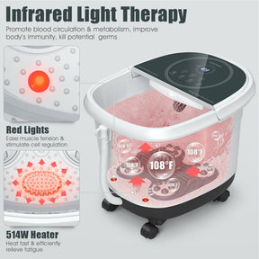 Foot Spa Bath Massager with 3-Angle Shower and Detachable Rollers