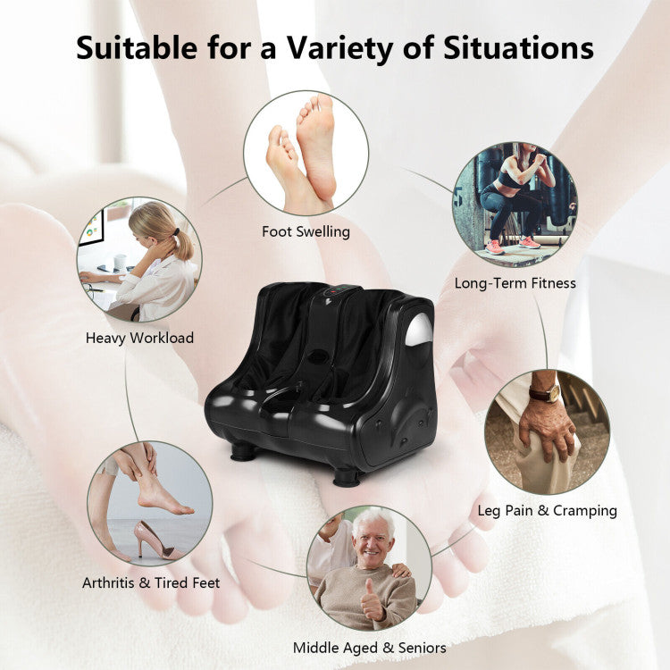 Foot and Calf Massager with Heat Vibration and 3 Intensity Modes