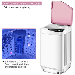 Hikidspace Full-Automatic Washing Machine with Built-in Barrel Light for Home and Apartment
