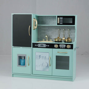 Toddler Kitchen Playset w/ Blackboard, Phone, Microwave