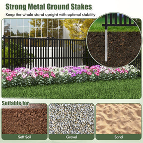 Air Conditioner Fence Panel, 114 x 114 cm Privacy Screen with Metal Ground Stakes