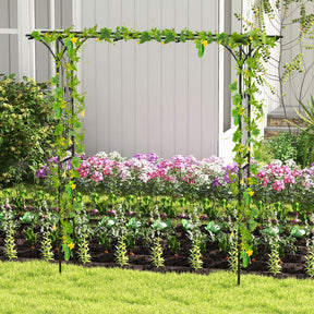 2M Garden Arbor, Metal Archway Perfect for Roses and Climbing Plants, Decorative Lawn Arbor