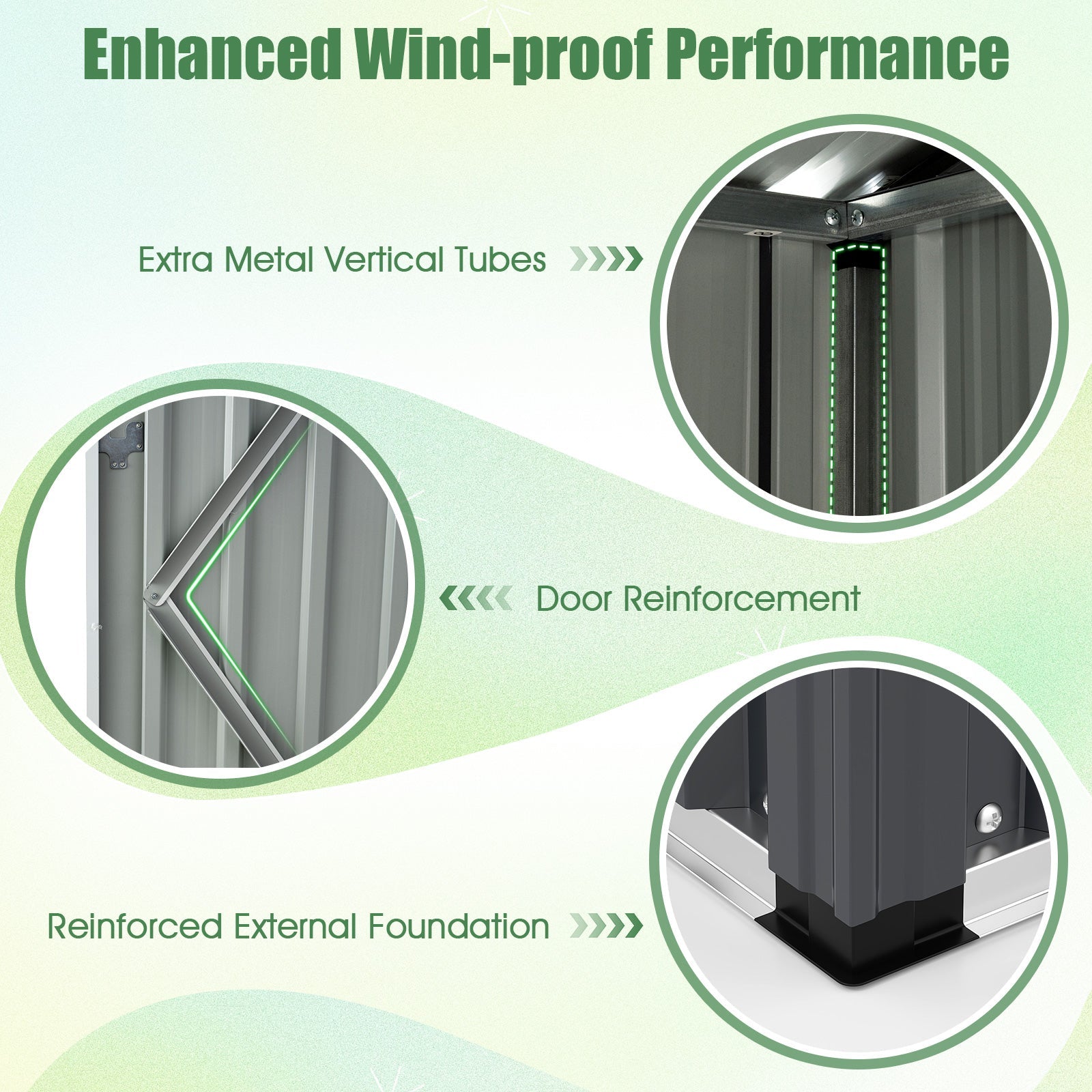 1.5 x 0.9M Outdoor Storage Shed, Galvanized Metal Tool House w/ Sloped Roof