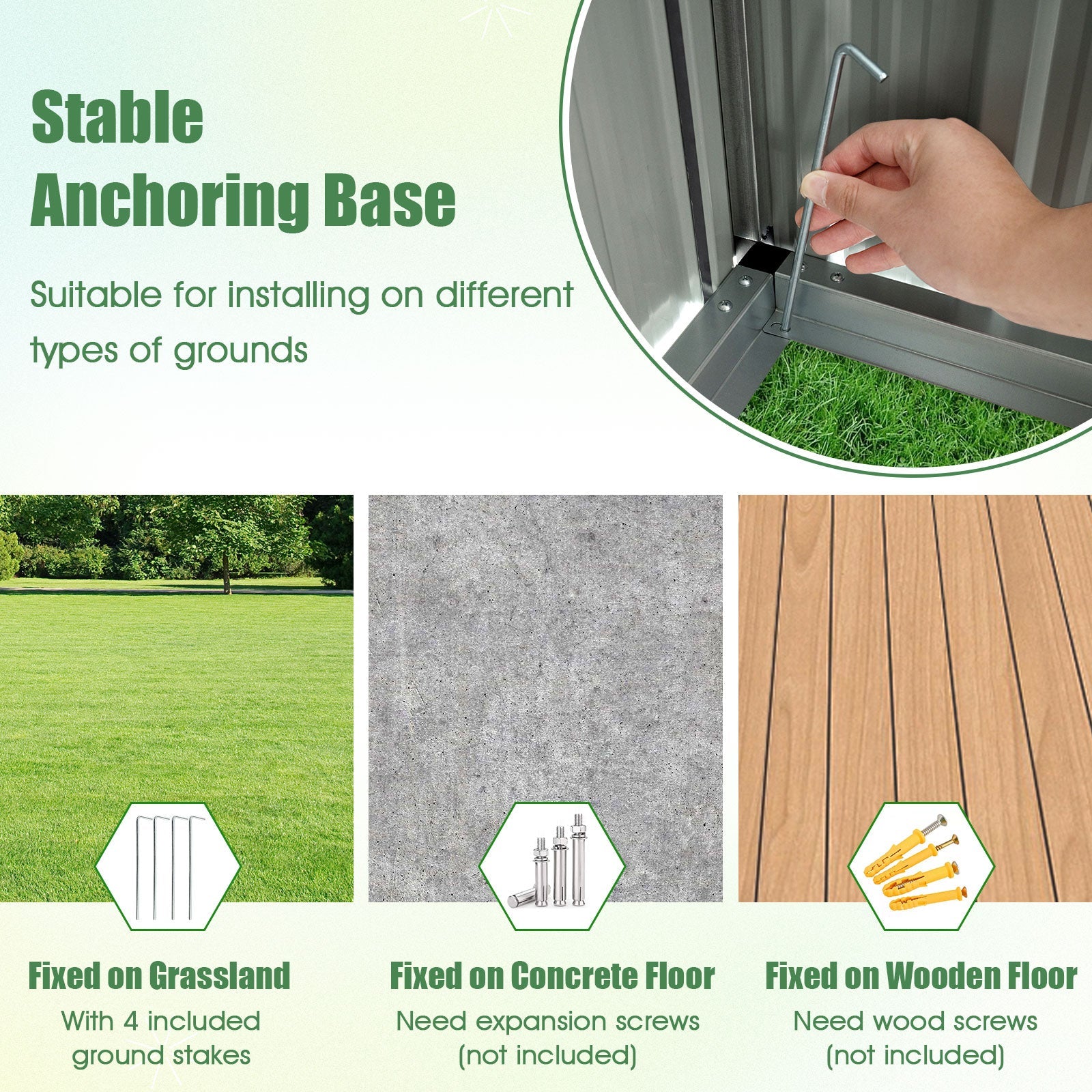 1.5 x 0.9M Outdoor Storage Shed, Galvanized Metal Tool House w/ Sloped Roof