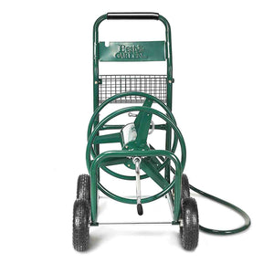 Garden Hose Reel Cart Heavy Duty Yard Water Planting Truck with Storage Basket and Wheels