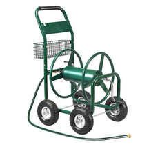 Garden Hose Reel Cart Heavy Duty Yard Water Planting Truck with Storage Basket and Wheels