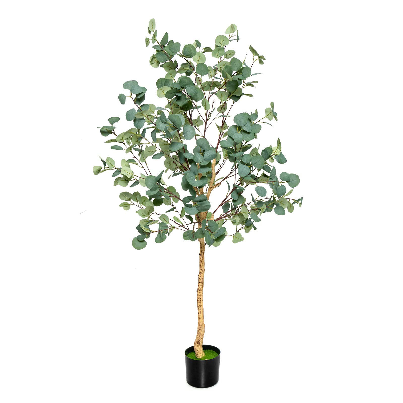 Giantex 1.65m Artificial Tree, Artificial Eucalyptus Tree in Plastic Nursery Pot