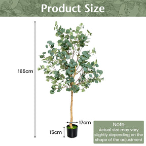 Giantex 1.65m Artificial Tree, Artificial Eucalyptus Tree in Plastic Nursery Pot
