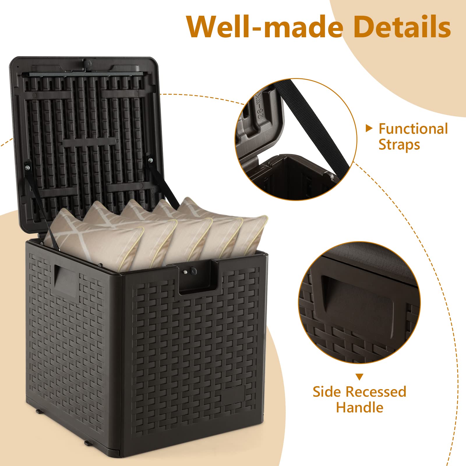 Giantex Patio Deck Box, All Weather Storage Container w/Lockable Lid