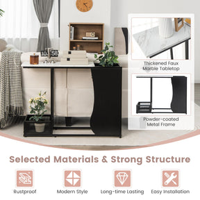 Giantex 110cm Black Console Table w/Plant Position